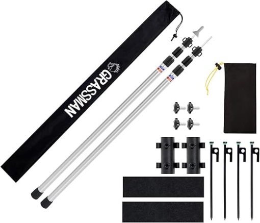 Grassman Adjustable Heavy Duty Tent Poles for Camping and Canopies