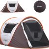Waterproof Pop Up Tent for 3-4 People Portable Beach Hiking Tent 3