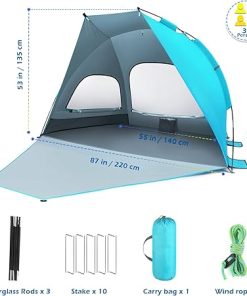 Large Beach Tent for Hiking UPF 50 Sun Protection and Comfort 2