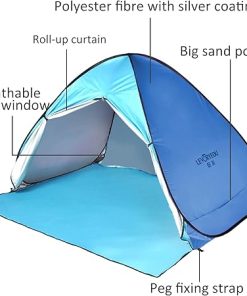 Pop Up Beach Tent for 3-4 People UV Protection Sun Shade Awning 2