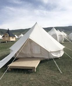 5M Durable Canvas Tent for Camping Glamping Outdoor Events Beige 2