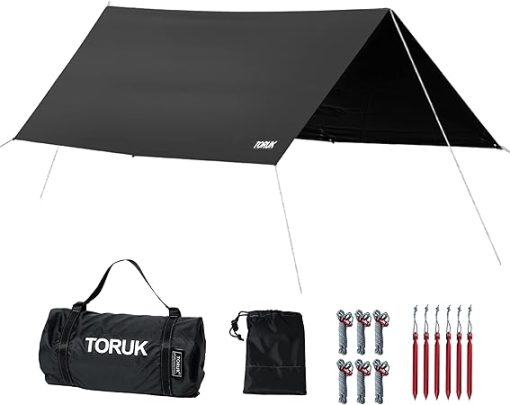 Waterproof 10x10ft Camping Tarp Portable Lightweight Hammock Rain Fly
