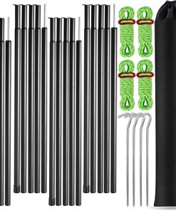 Adjustable Tent Poles Set of 4 Steel Rods for Camping Canopies