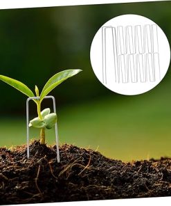 50 Pack U Shaped Ground Stakes for Gardening Lawn Fixing Nails 2
