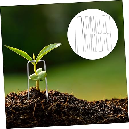 50 Pack U Shaped Ground Stakes for Gardening Lawn Fixing Nails 2 50 Pack U Shaped Ground Stakes for Gardening Lawn Fixing Nails - Image 2