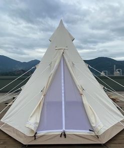 Sam & Haibei Canvas Teepee 4 Season Water-Resistant Bell Tent Beige 2