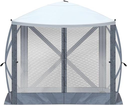 Minzan Outdoor Pop-up Camping Canopy 6.8' x 7.2' for Lawn, Patio, Camping (Dark Gray/Light Gray/Black) - Image 2