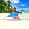 Sky Blue 2m x 1.6m Elastic Beach Awning for Outdoor Recreation 4