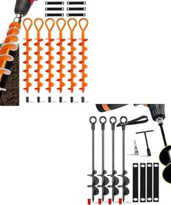 10 Pack Spiral Ground Anchors for Trampolines Screw in Securely