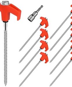10 Heavy Duty Tent Stakes with Rotating Heads for Camping and Events