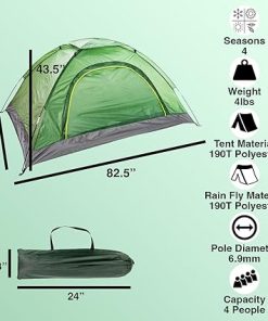 10 Pack 4 Person Tents for Camping Scouts Waterproof Pop Up Setup 2