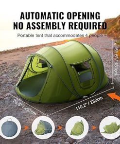 Happybuy Camping Tent for 4 People Easy Setup Waterproof Outdoor Use 2