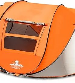 4 Person J.M. Deco Pop Up Tent with 2 Windows for Camping and Hiking