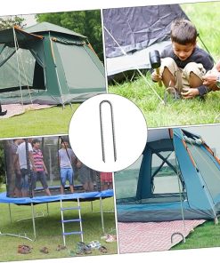 4Pcs Heavy Duty Galvanized Steel Tent Stakes for Camping and Gardens 2