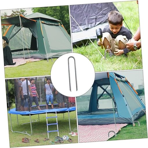 4Pcs Heavy Duty Galvanized Steel Tent Stakes for Camping and Gardens - Image 2