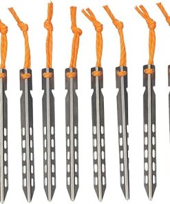 Ultralight Titanium Tent Pegs 16cm Portable Camping Stakes 8 Pcs