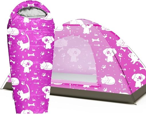 Kids Sleeping Bag and Tent Set for Best Friends Sleepovers