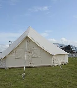 5M Durable Canvas Tent for Camping Glamping Outdoor Events Beige