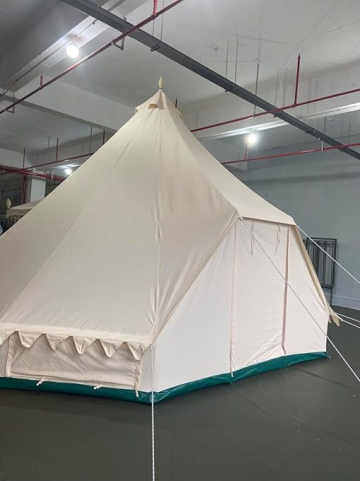Durable Beige Canvas Camping Tent 19.68x13.1ft Family Friendly - Image 2