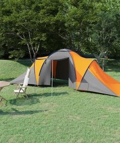 6-Person Camping Tent with Dual Compartments and Mosquito Net