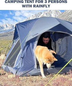 3 Person Camping Tents HIKERBRO Dome Tent with Upgraded Doors Waterproof 4 Person Tent with Removable Rainfly Easy Up Tents for Hiking and Travel 2