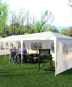 3 x 9m Five Sides Waterproof Tent with Spiral Tubes, for Weddings, Camping, and Parties, White