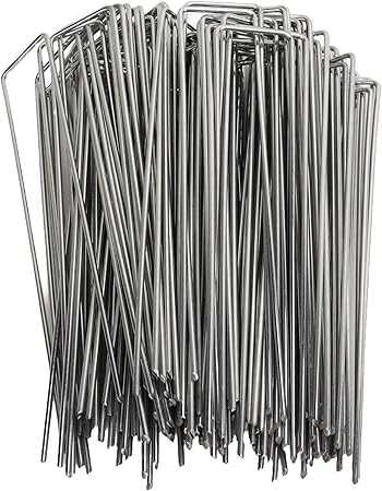 Premium U Shaped Landscape Pins for Garden Stakes – Pack of 100 Premium U Shaped Landscape Pins for Garden Stakes - Pack of 100
