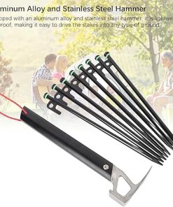 Heavy Duty Tent Stakes and Hammer Set for Outdoor Camping Use 2
