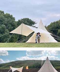 Family Camping in Spacious 4 Season Glamping Tent with Tipi Design 2