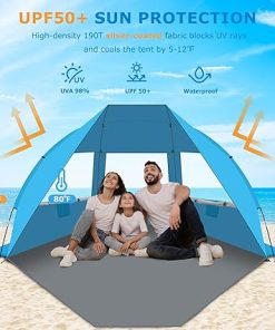 Gorich Beach Tent for 3-6 People with UV Protection and Sandproof Blanket 2