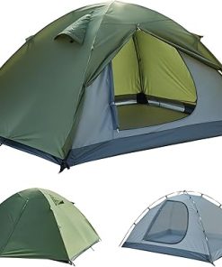 Camping Tent 2/3/4 Person 7.2′ x 5.3′ x 43 in(H) Waterproof Lightweight Tent Double Layer Dome Tent for Camping Hiking Large Size Easy Setup Tent,Backpacking Tent