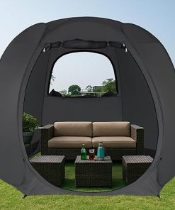 10’x10’Pop Up Outdoor Camping Tent Canopy Sun Shade Gazebo Screen Tent All Season Sun Shelter Patio Screen House Room, Privacy Room with 2 Layers Door (Mosquito Net & Fabric) Water&UV Resistant