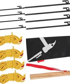Heavy Duty Steel Tent Pegs and Hammer Tool Set for Camping Accessories