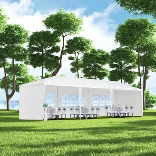 Outdoor Party Tent 10x30ft with 5 Side Walls and 2 Zippered Doors - Image 2