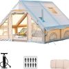 Minzan Outdoor Pop-up Camping Canopy 6.8′ x 7.2′ for Lawn, Patio, Camping (Dark Gray/Light Gray/Black) 3