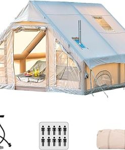 Large Inflatable Camping Tent for 8-10 People with Skylight and Windows