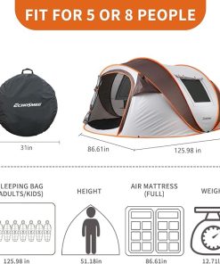Weatherproof 4-6 Person Pop-Up Tent for Camping and Festivals 2