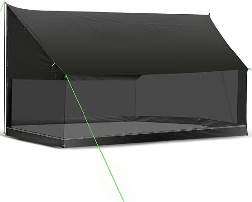 13'*10'*6.8' Outdoor Screen House, Large Camping Mosquito Net, 360 Degree Protection, with Support Poles, Anti-Mosquito, Suitable for Camping, Backpacking, Patio（Black）