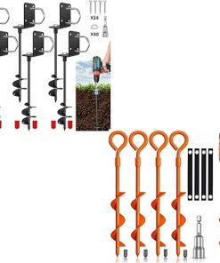 10 Pack Swing Set Anchor Kit Screw in Earth Anchors and Spiral Stakes