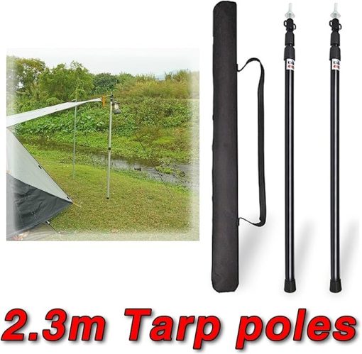 Adjustable Aluminum Tent Pole Support Kit for Outdoor Camping Use - Image 2