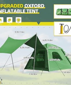 Inflatable Camping Tent with Canopy Easy Set-up for 2-4 People 2