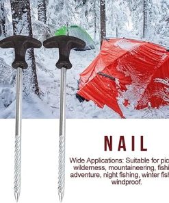 Heavy-Duty Tent Pegs 10-Piece Metal Ground Nails Durable for Camping 2