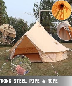 Large Pyramid Tent with Stove Hole for Family Camping and Picnics 2