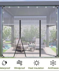 Heavy Duty Clear PVC Vinyl Tarpaulin Cover with Zipper for Outdoors 2