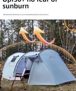 Family Portable Tunnel Tent for Camping and Waterproof Picnics 2