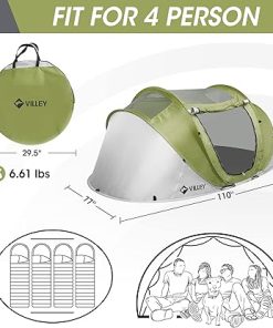 Easy Pop Up Tent for 4 People Waterproof Instant Setup Lightweight 2