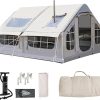 Inflatable 4 Season Cabin Tent with Air Pump and Stove Jack Opening