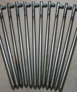 Heavy Duty Steel Tent Stakes 12 Pack Durable Anchors and Pegs