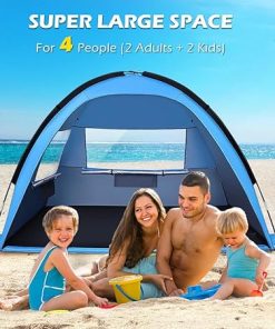 Family Travel Beach Tent with UV Protection Easy Setup Carry Bag 200x145cm 2