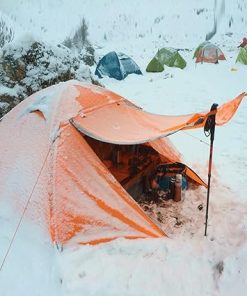Double Layer Camping Tent with Aluminum Poles for Hiking Travel 2